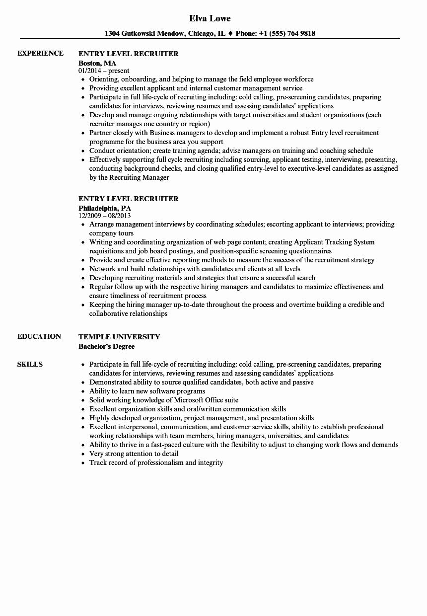 Entry Level Resume Examples