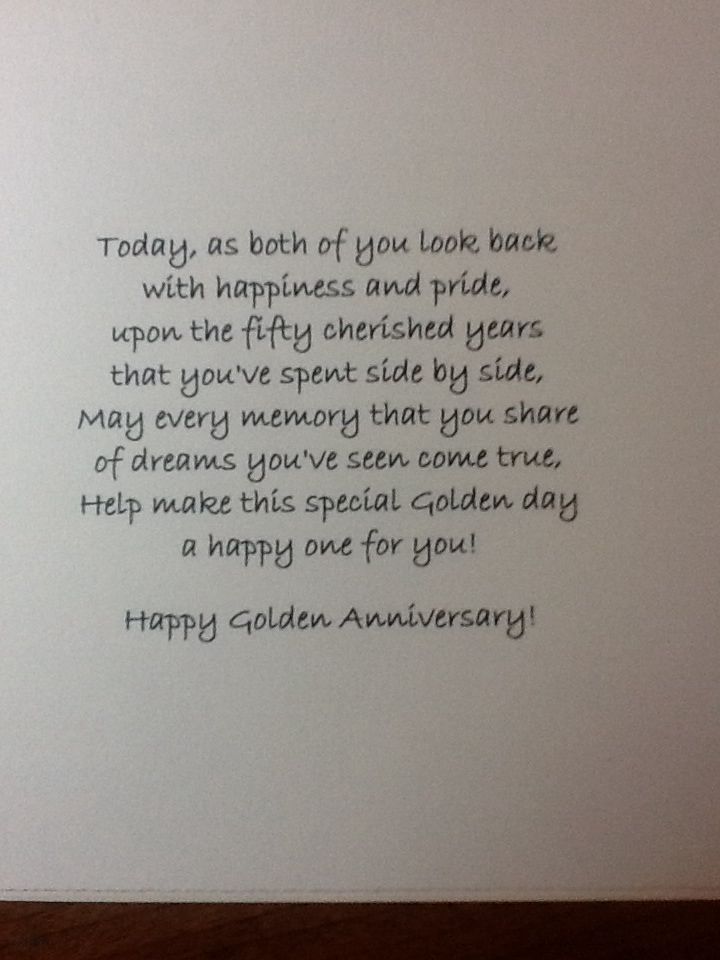 What To Write In A 50th Anniversary Card To Parents