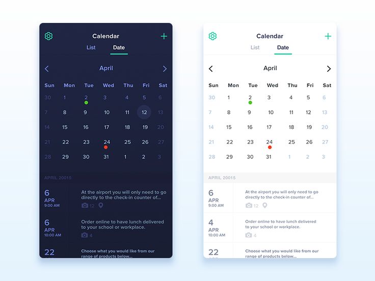 Calendar App Design Inspiration
