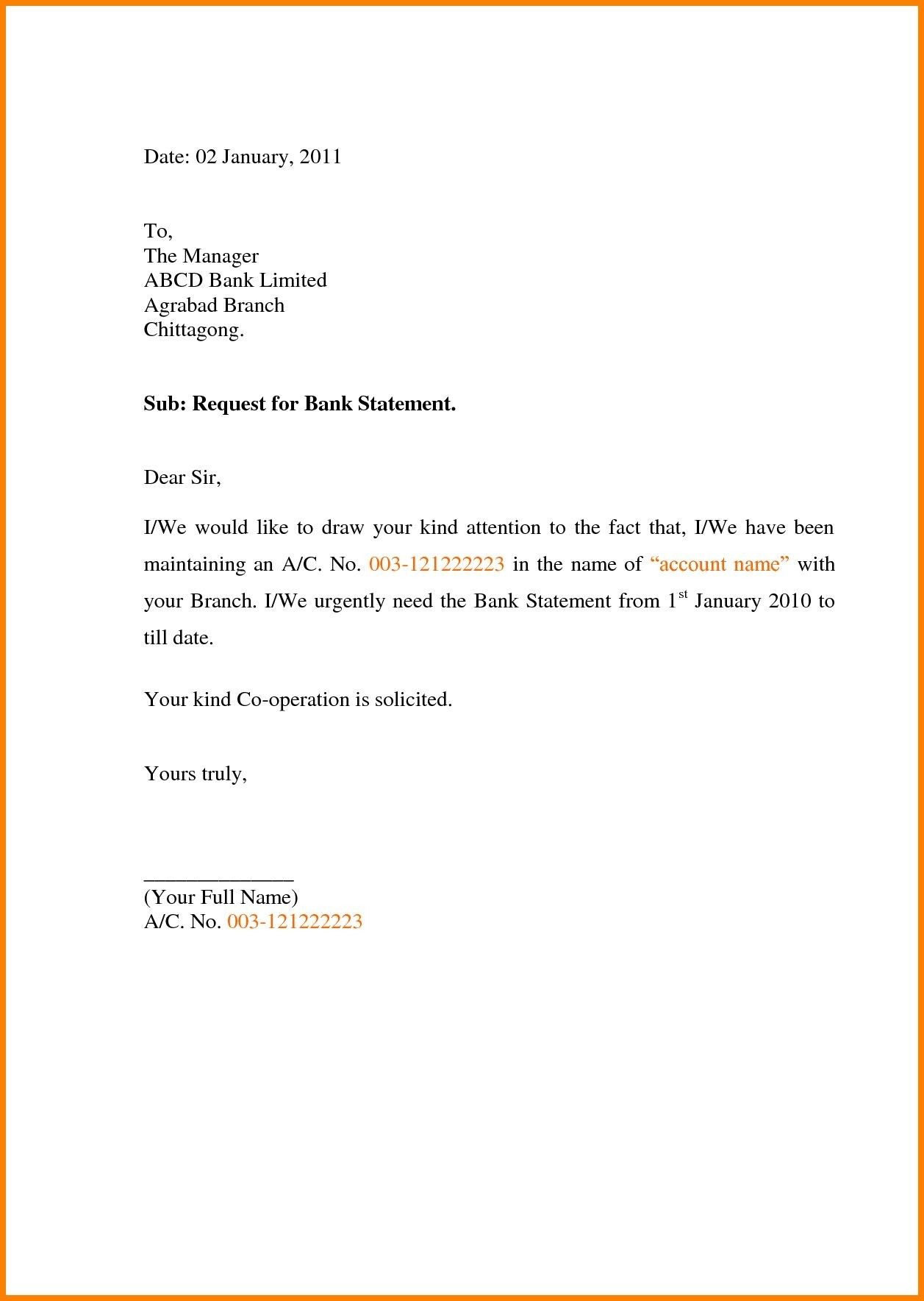 Application Letter To The Bank Manager