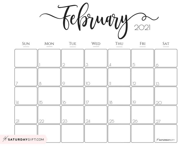 February 2022 Calendar Cute Design