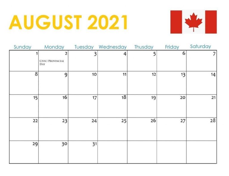 August 2021 Calendar Design