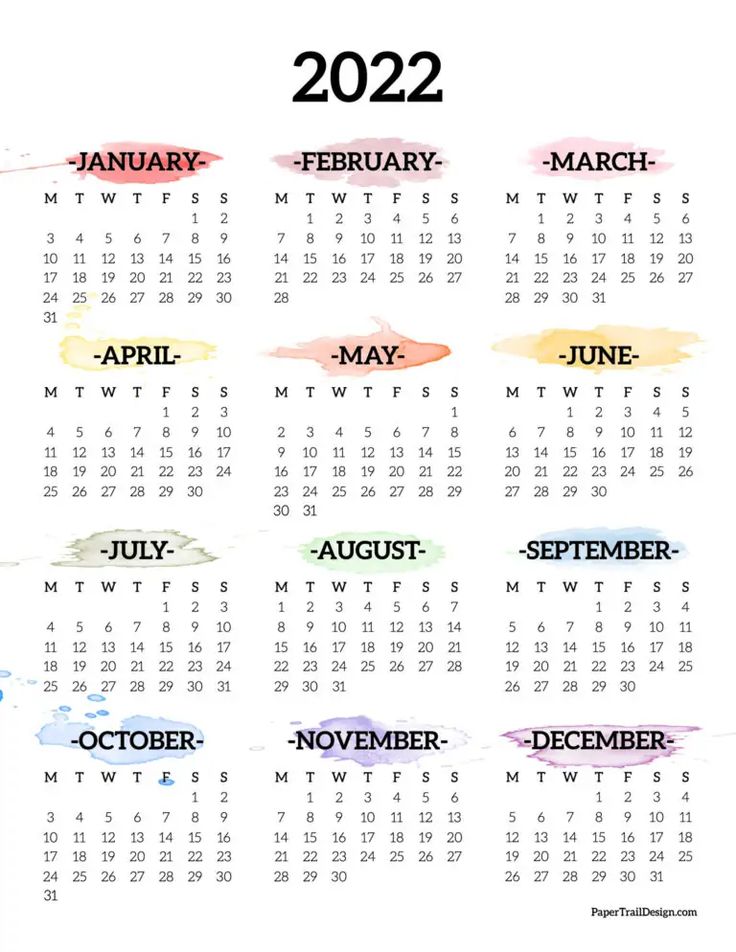 Calendar Design For 2022