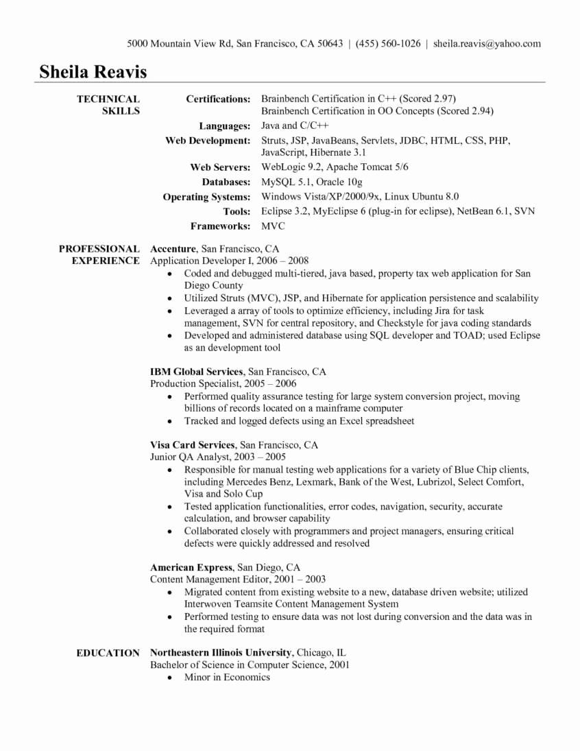 Quality Assurance Specialist Resume