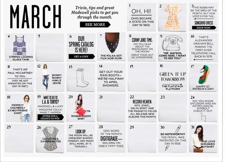 Merchandise Calendar Examples