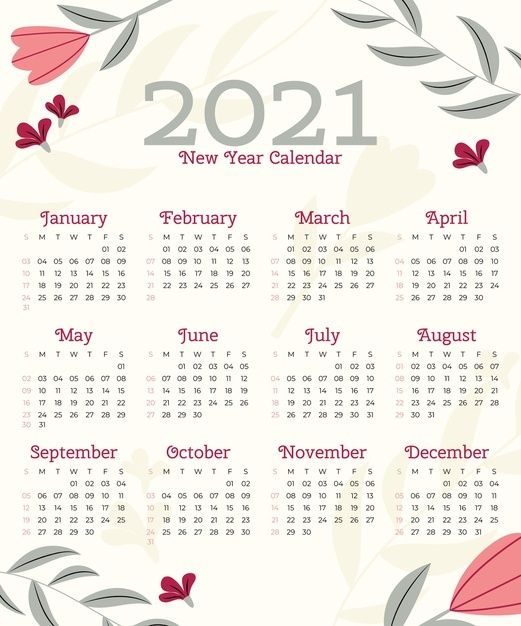 Printable Design Calendar 2021