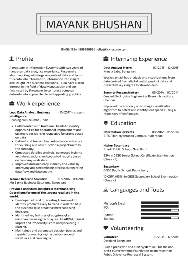 Data Analyst Resume Objective Examples