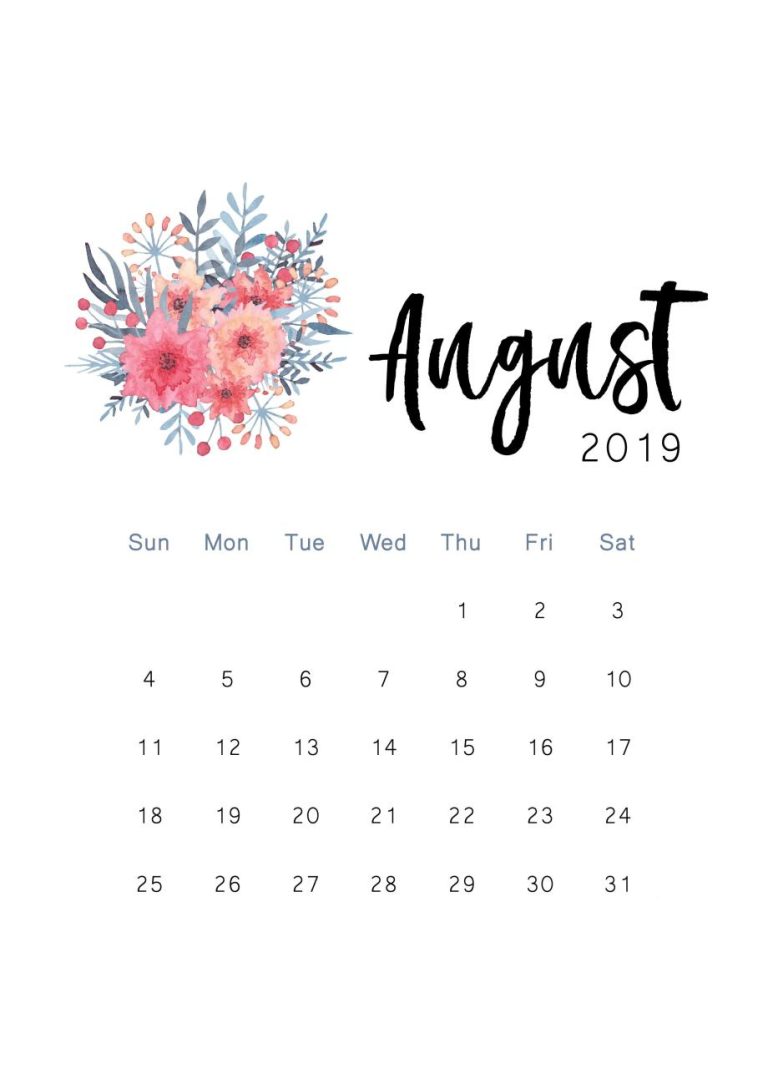 August Calendar Design