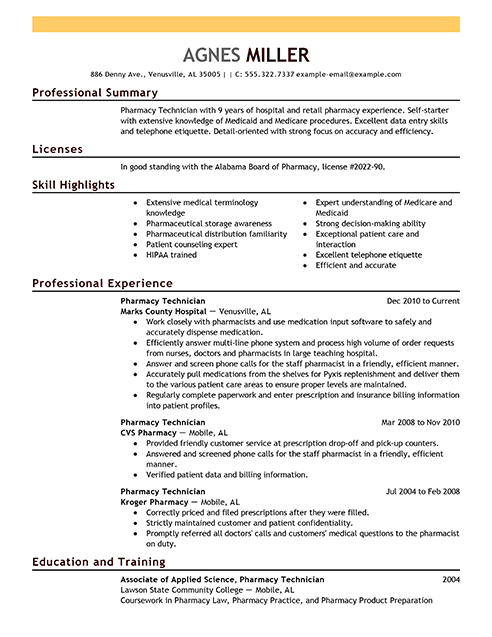 Pharmacist Resume Summary Examples