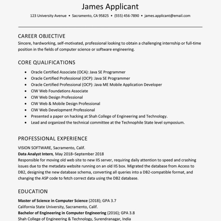 Engineering Cv Template Word Free Download