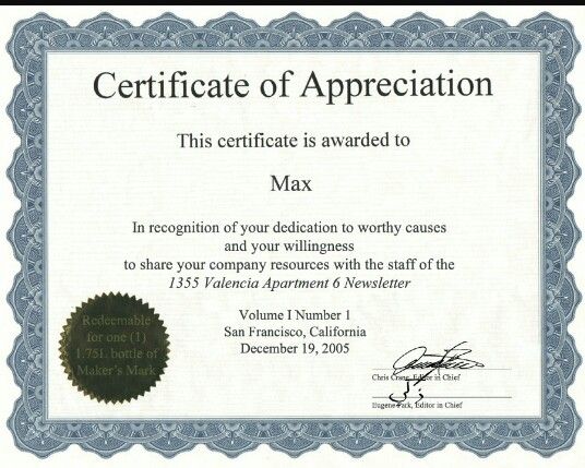 Appreciation Award Wording Examples