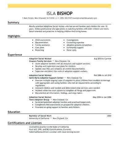 Resume Examples For Older Workers
