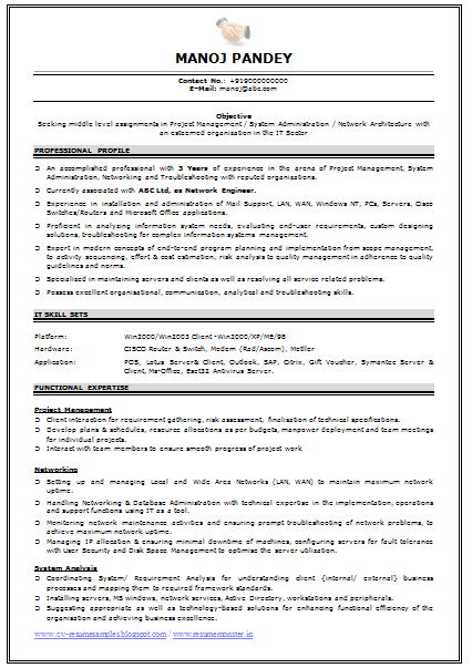 Best Cv Samples For Experienced