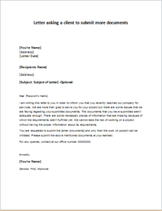 Documents Submission Letter Sample