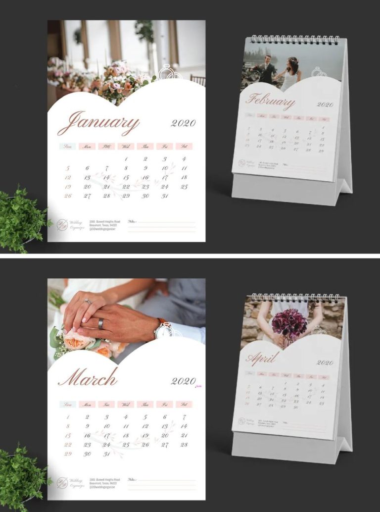 Calendar Shadi Card Design