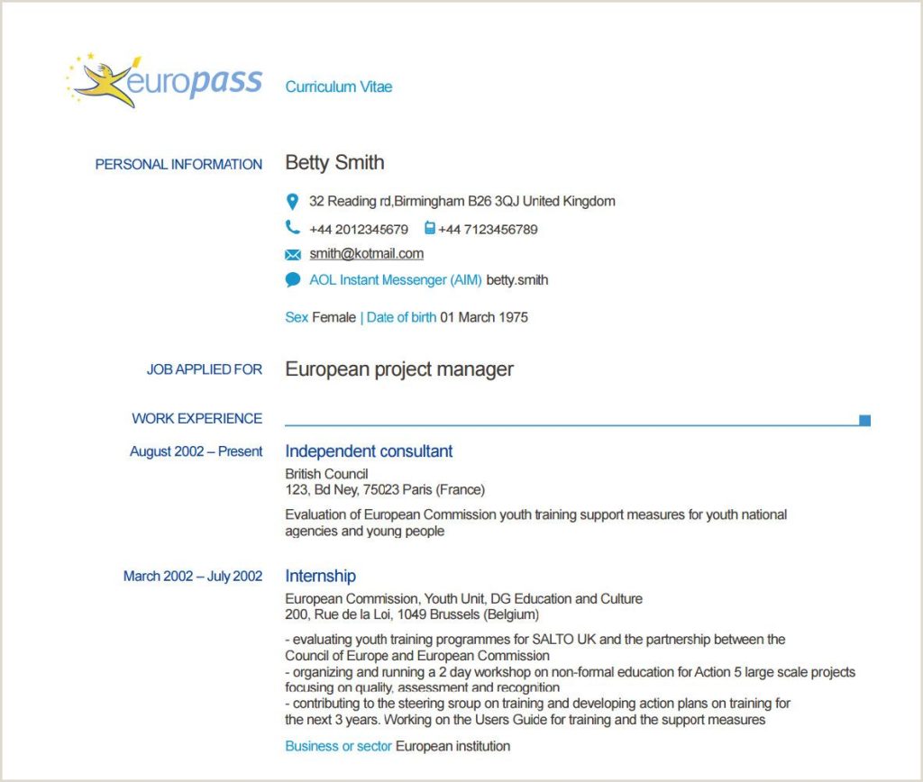 Europass Cover Letter Format Coverletterpedia 