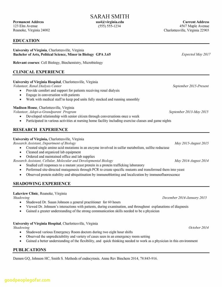 Resume Activities Examples