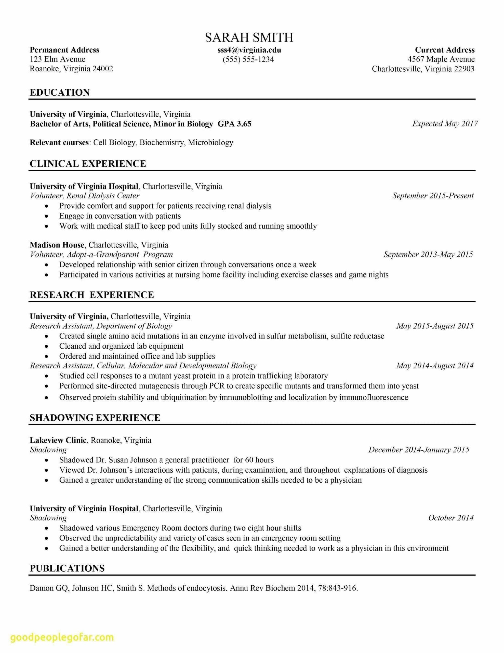 Resume Activities Examples