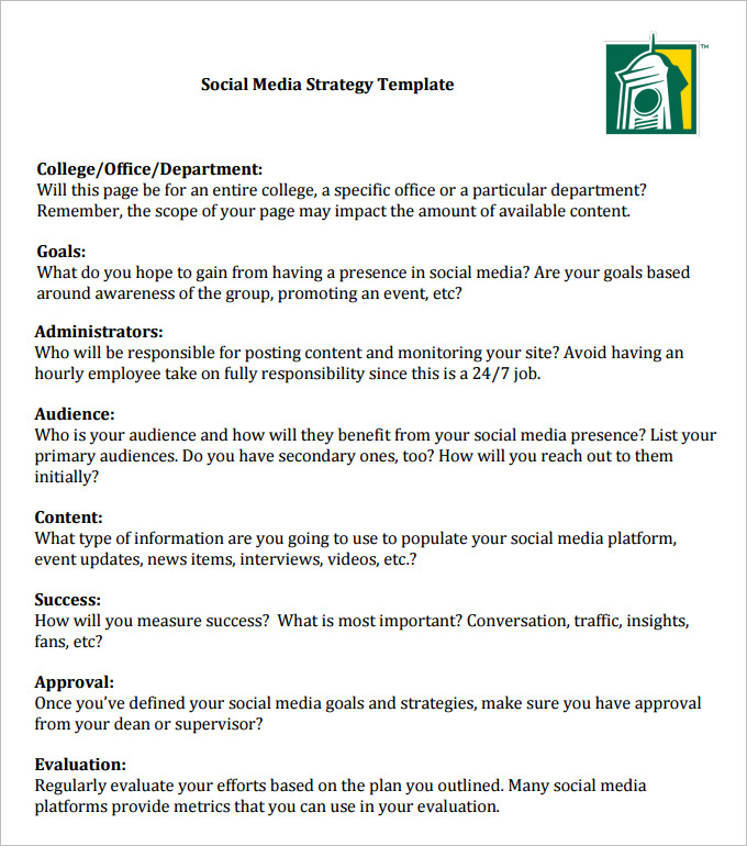 Social Media Strategy Sample
