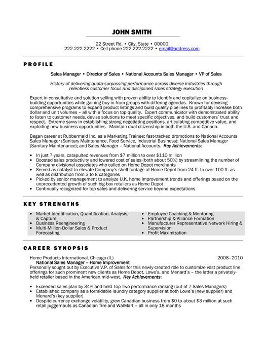 Sales And Marketing Resume Sample