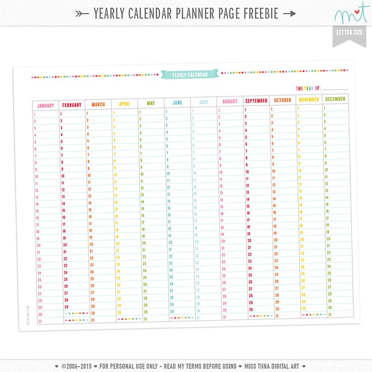Example Of A Year Planner