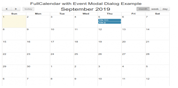Angular Calendar Example