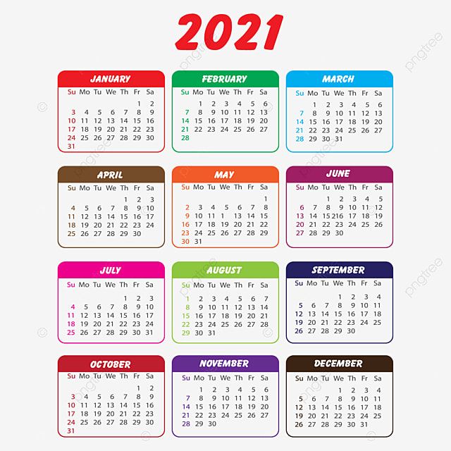 2021 Calendar Graphic Design