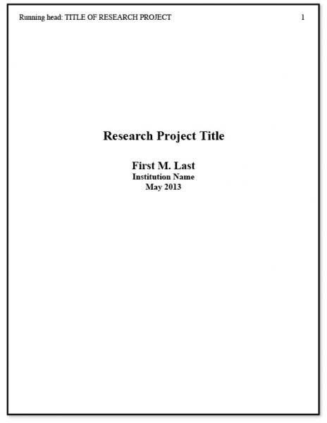 Cover Page Sample