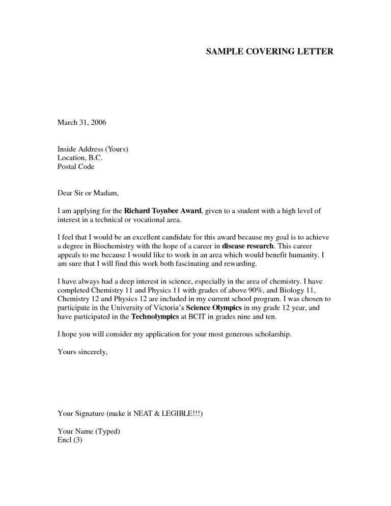 Winning Cover Letter Examples
