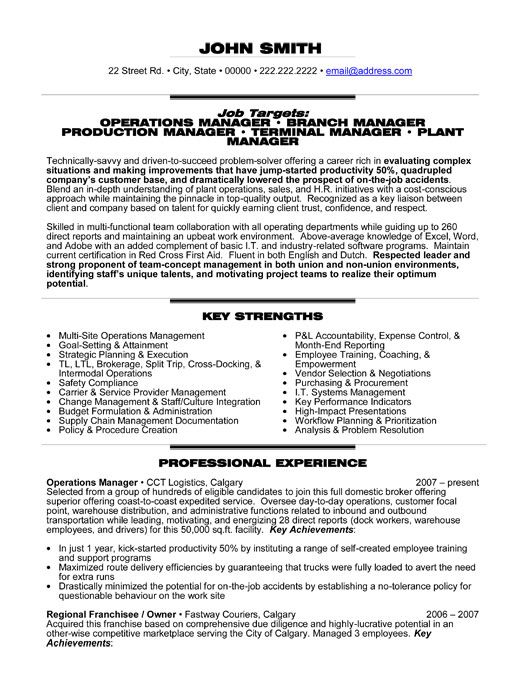 Business Operations Manager Resume