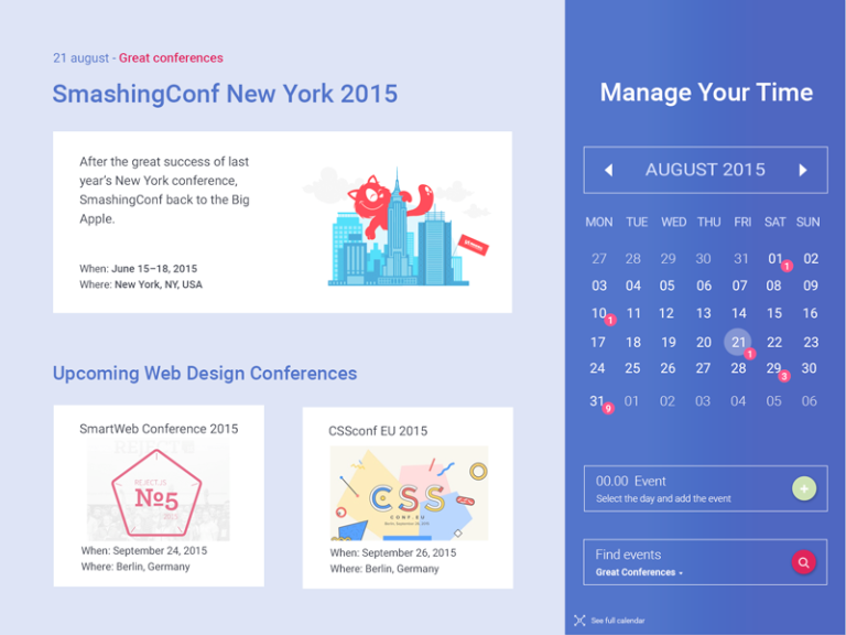 Website Design Calendar Of Events