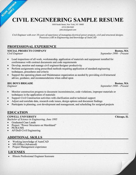 Civil Engineer Resume Skills