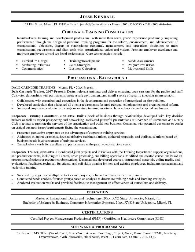 Instructional Design Resume Examples