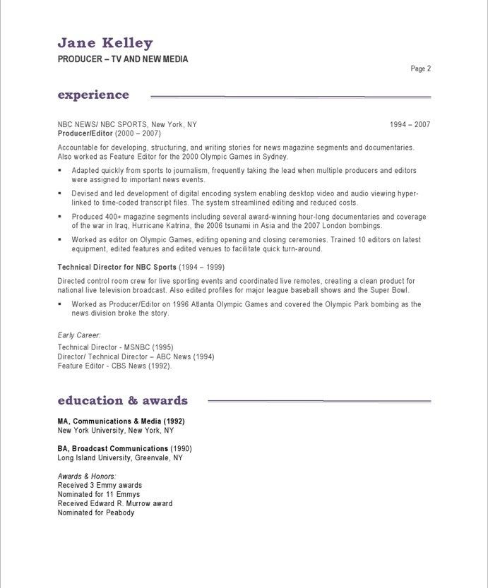 Tv Production Cover Letter Examples