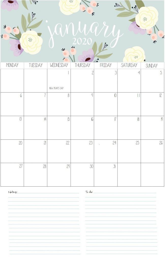 Printable Monthly Calendar With Design