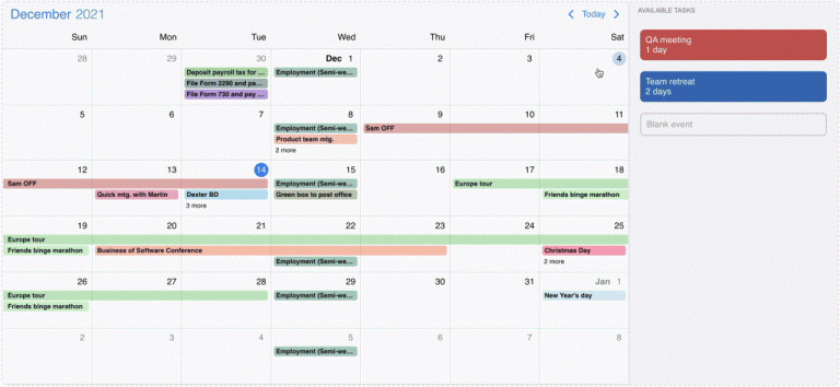 Angularjs Event Calendar Example