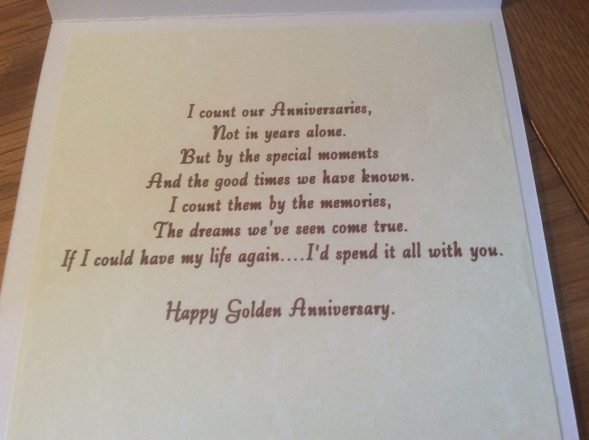 What To Say For 50th Wedding Anniversary Card