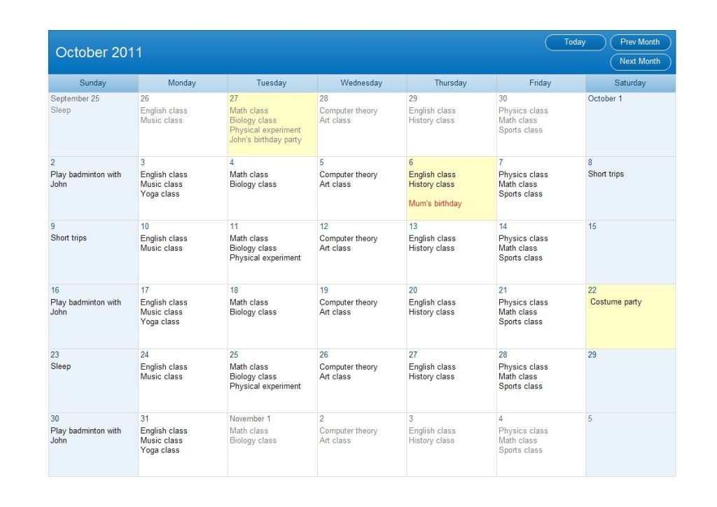 Calendar On Website Example Coverletterpedia