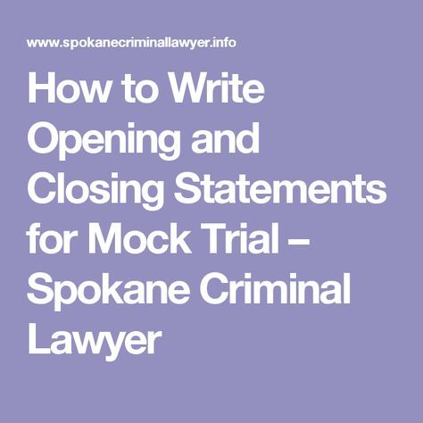 How To Write A Closing Speech In Court
