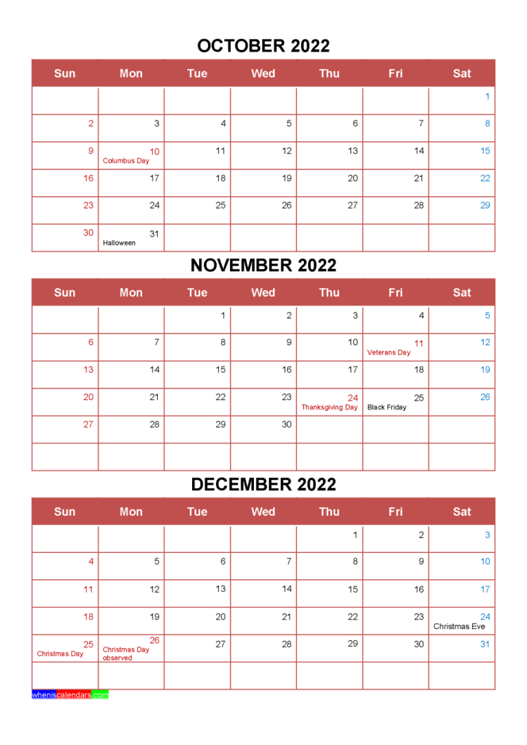 October 2022 Calendar Design