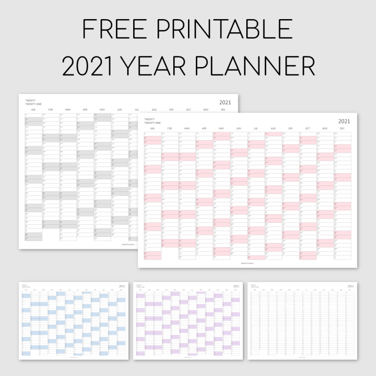 Year Planner Design Free