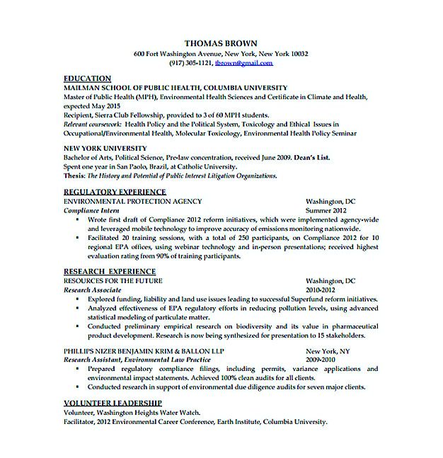 Hr Cv Sample