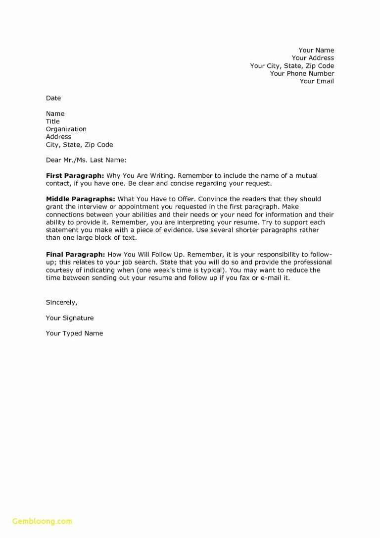 Application Letter Word Template