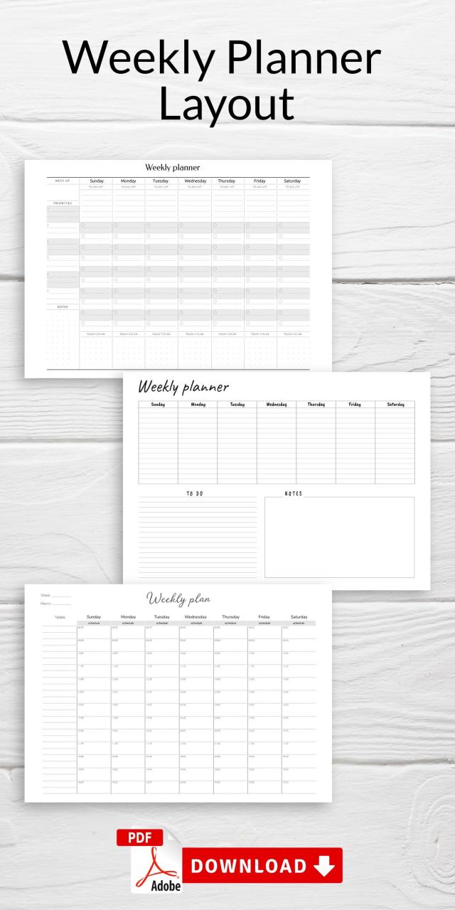 Layout Weekly Planner