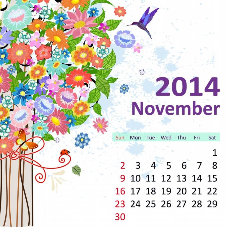 November Calendar 2014 Design