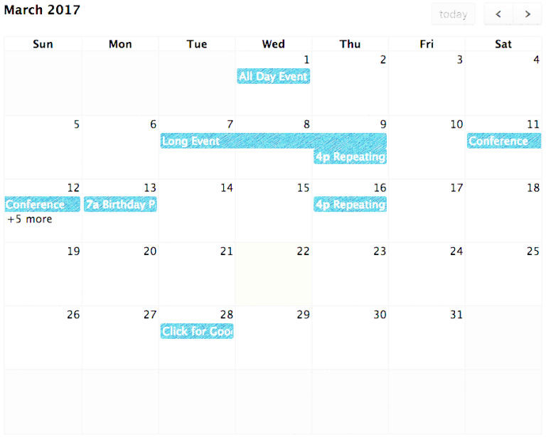 Angular Event Calendar Example