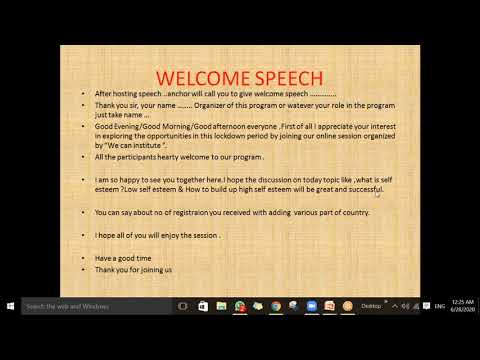 Sample Welcome Speech For Webinar