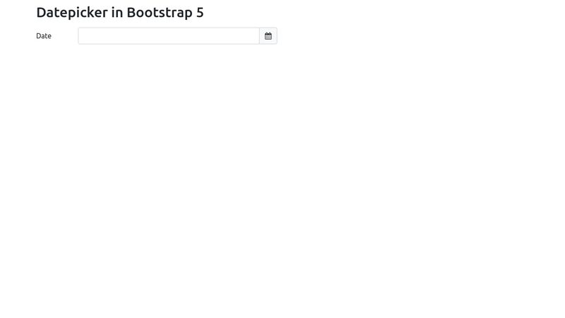 Bootstrap 5 Datepicker Example Codepen