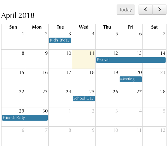 Bootstrap Calendar Php Example