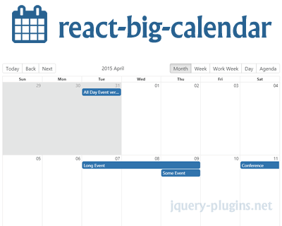 Big Calendar React Example